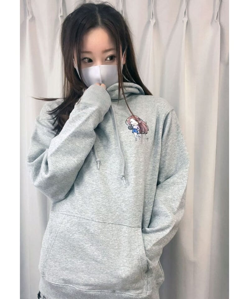 完売品✨グレーパーカー 受注生産限定】刺繍ジップパーカー / 緑刺繍 / グレー | Bonanza