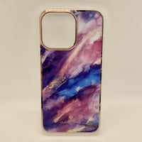 【iPhone13 Pro Max ケース】背面マーブルケース(ピンクパープル)