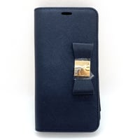 【iPhoneXS/X ケース】Premium Leather Ribbonケース(ブラック)