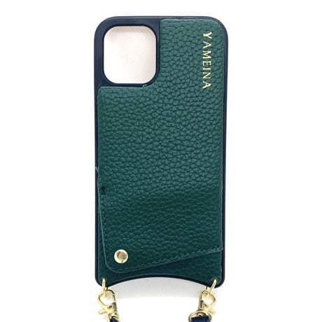 【iPhone12 Pro ケース】ショルダーカード収納ケース(グリーン)