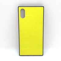 【iPhoneXS/X ケース】スクエアガラスケース(イエロー)