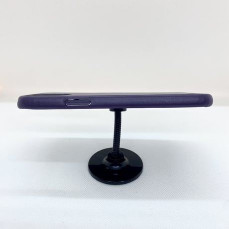 【iPhone12 ケース】背面PUレザーケース(パープル)