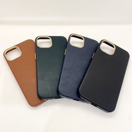 【iPhone12 ケース】シンプルレザーケース(キャメル)