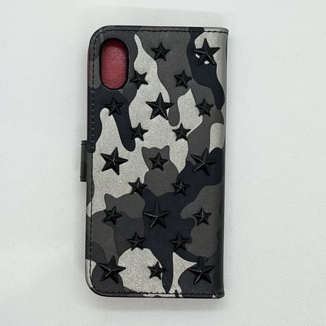 【iPhoneXS/X ケース】スタッズケース(ブラック迷彩)