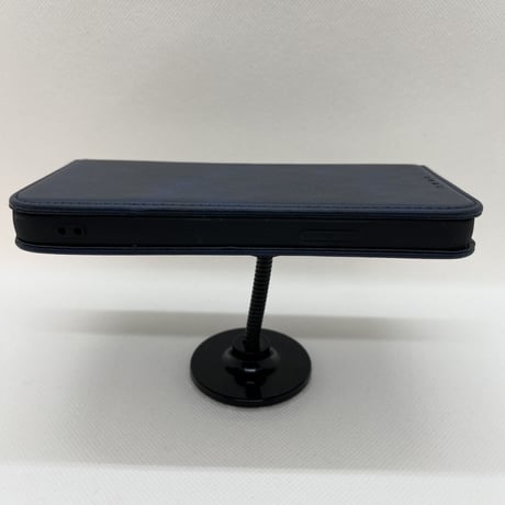 【iPhone12 ケース】シンプルPUレザー手帳(ネイビー)