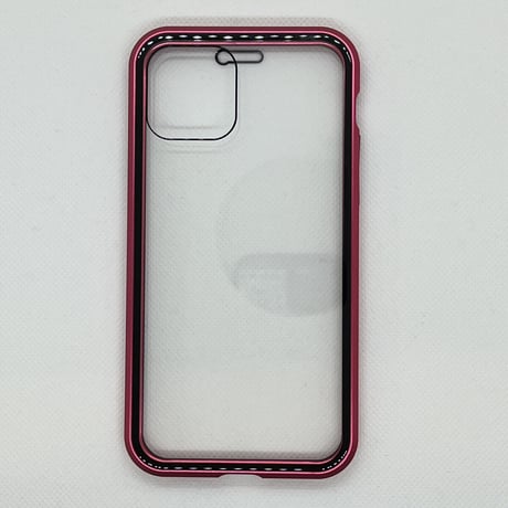 【iPhone11 Pro ケース】360度ガラスケース(レッド)