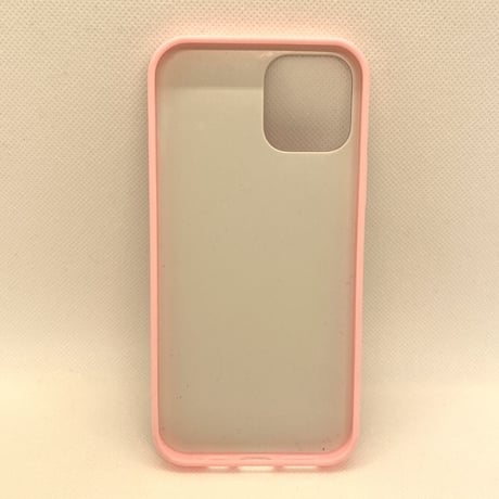 【iPhone12 ケース】ガラストリック背面ケース(ピンク)