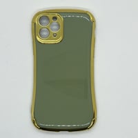 【iPhone11 Pro ケース】メタリックフレーム ラウンドTPUケース(ライトグリーン)