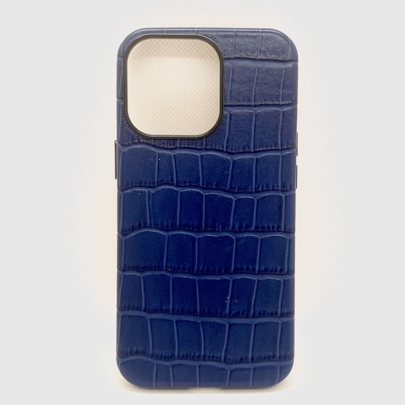 iPhone13 mini ケース】本革クロコケース(ネイビー) | COCO iPhone13 mini ケース】本革クロコケース(ネイビー) | COCO