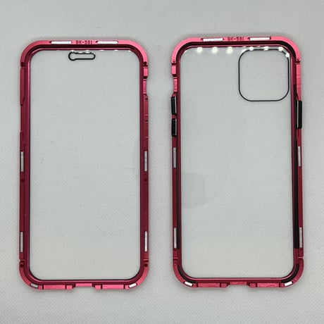 【iPhone11 Pro ケース】360度ガラスケース(レッド)