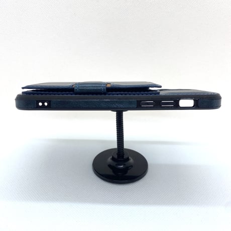 【iPhone12 ケース】背面カード収納ケース(ブルー)