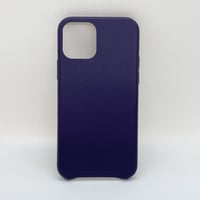 【iPhone12 ケース】背面PUレザーケース(パープル)