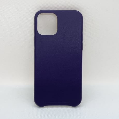【iPhone12 ケース】背面PUレザーケース(パープル)