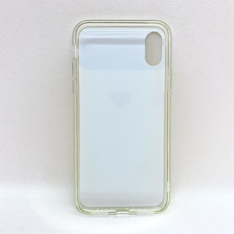 【iPhoneXS/X ケース】ハーフミラーケース(ハートグリーン)