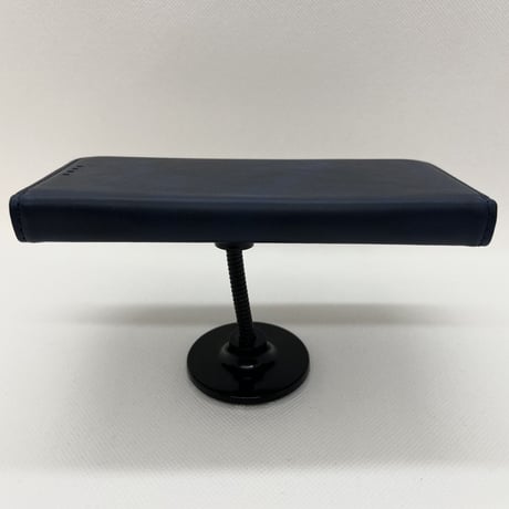【iPhone12 ケース】シンプルPUレザー手帳(ネイビー)
