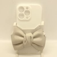 【iPhoneSE(第2世代)/8/7 ケース】リボンストラップケース(ホワイト)