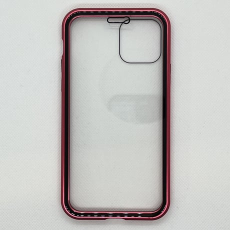 【iPhone11 Pro ケース】360度ガラスケース(レッド)