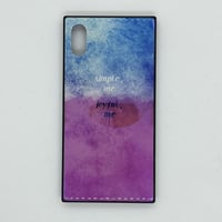 【iPhoneXS/X ケース】スクエアケース(ブルーピンク)