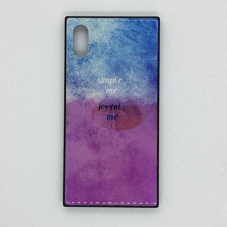 【iPhoneXS/X ケース】スクエアケース(ブルーピンク)
