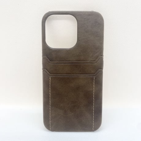 【iPhone13 ケース】背面カード入れケース(コーヒー)