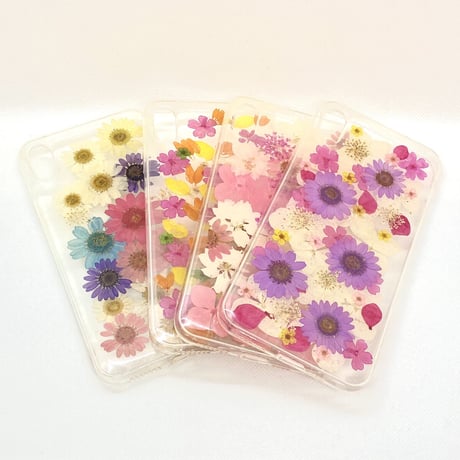 【iPhoneXS Max ケース】Pressed Flower Clear(ピンク)