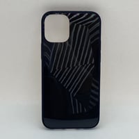 【iPhone12 mini ケース】ガラストリック背面ケース(ブラック)