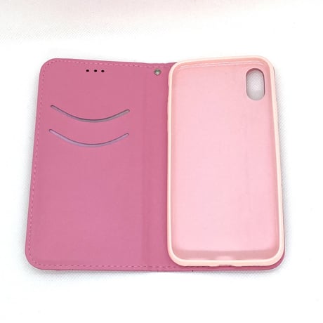 【iPhoneXS/X ケース】リボン手帳ケース(ピンク)