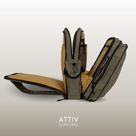【旧モデル】ATTIV 14インチが入る6層構造！15の収納と秘密の拡張スペース！多機能スリングバッグ
