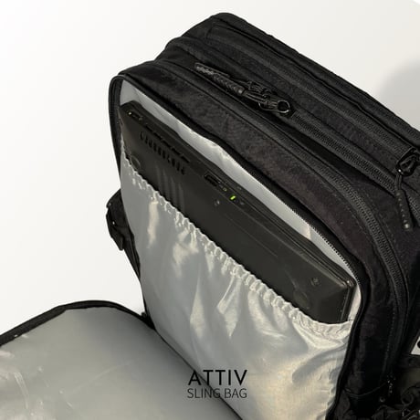 【旧モデル】ATTIV 14インチが入る6層構造！15の収納と秘密の拡張スペース！多機能スリングバッグ