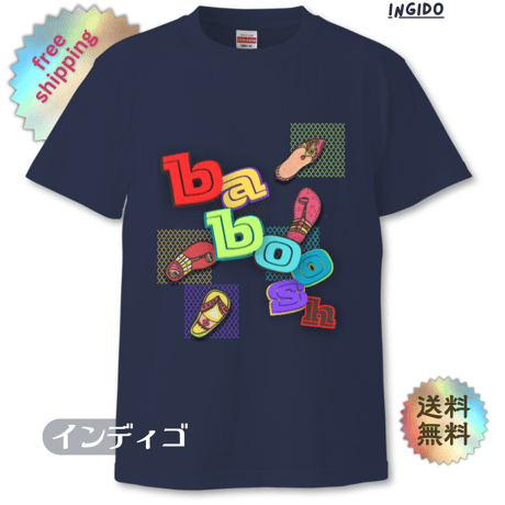 ユニセックスTシャツ【baboosh】モロッコのバブーシュ柄　インディゴ