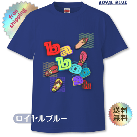 ユニセックスTシャツ【baboosh】モロッコのバブーシュ柄　ロイヤルブルー