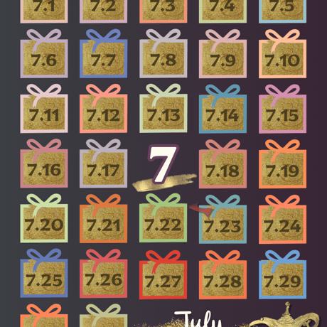 【7月】シンプルな単色 : 月暦 x 誕生色 Solid Color ムーンカレンダー