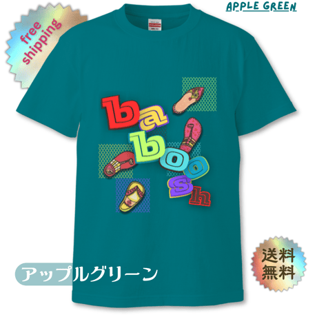 ユニセックスTシャツ【baboosh】モロッコのバブーシュ柄　アップルグリーン