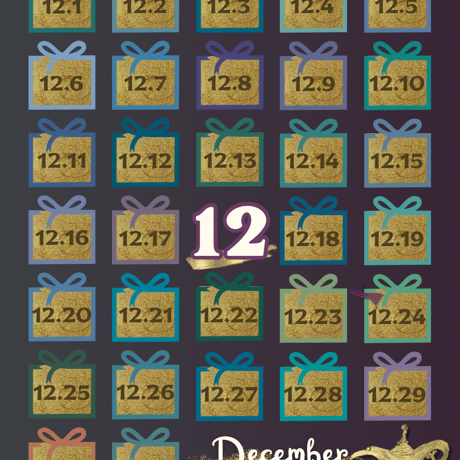 【12月】シンプルな単色 : 月暦 x 誕生色 Solid Color ムーンカレンダー