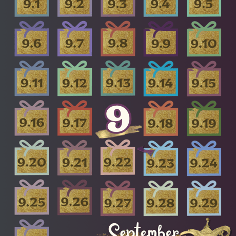 【9月】シンプルな単色 : 月暦 x 誕生色 Solid Color ムーンカレンダー