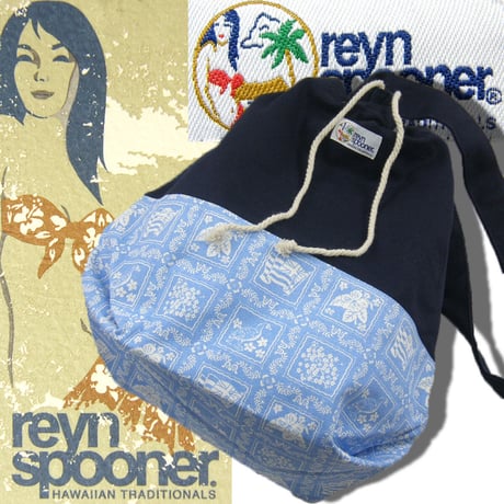 Reyn Spooner / レインスプーナー　大容量 ボンサック キャンバス地 ワンショルダーバッグ アロハ 巾着 ショルダーバッグ ボディバッグ