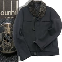 dunhill ／ ダンヒル　毛皮付き ブルゾン イタリア製 アウター ダブルジップ ボタン ブラック 黒 ｜ 秋冬　（No.242917）