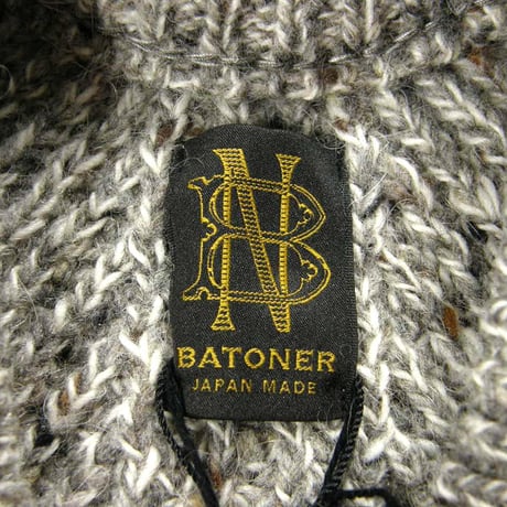 BATONER ／ バトナー　TWEED SIGNATURE CREW NECK アルパカ ウール ニット 日本製 シグネチャー セーター グレー ｜ 秋冬　（No.370368）
