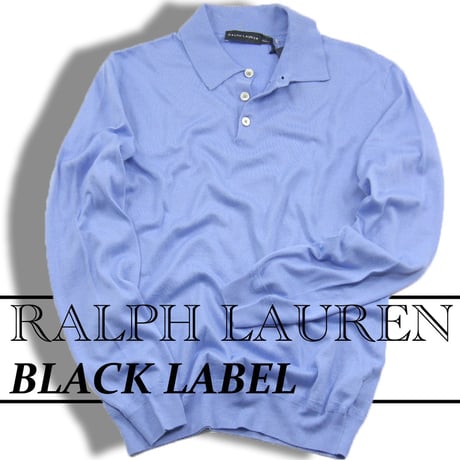Ralph Lauren Black Label / ラルフローレン ブラックレーベル　ニット ポロシャツ イタリア製 ハイゲージ ハーフボタン プルオーバー コットン ニットシャツ ラルフ ローレン