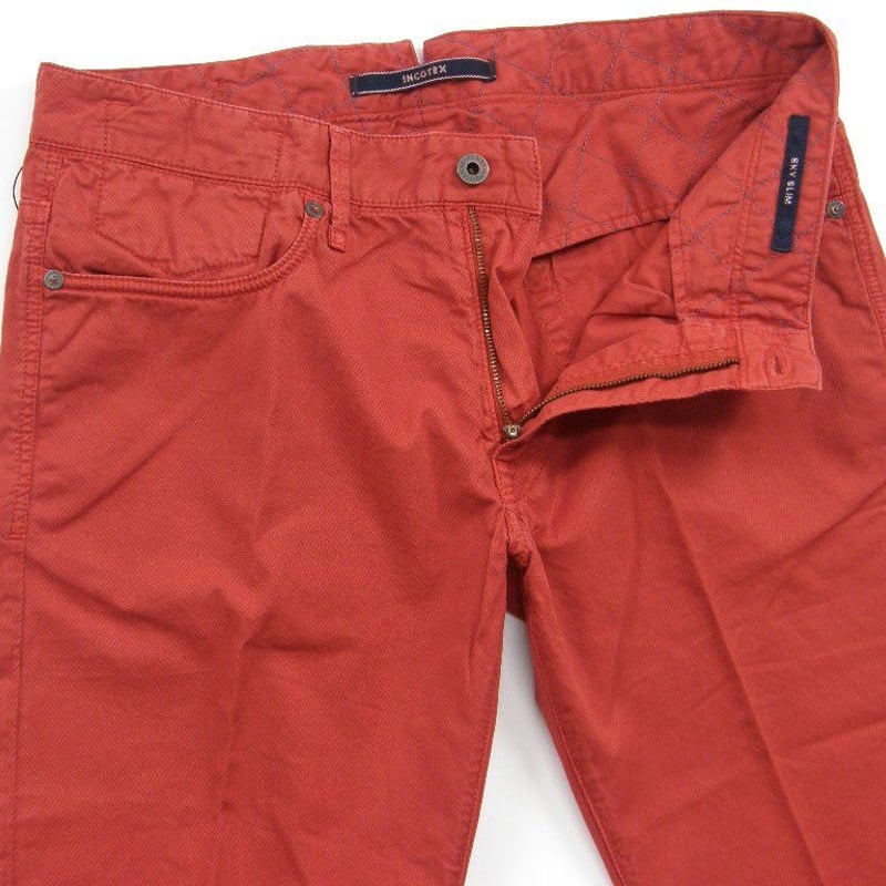 美品 INCOTEX パンツ アイスコットン SLIM FIT ルーマニア 52 INCOTEX ／ インコテックス ストレッチパンツ ルーマニア製 SKY