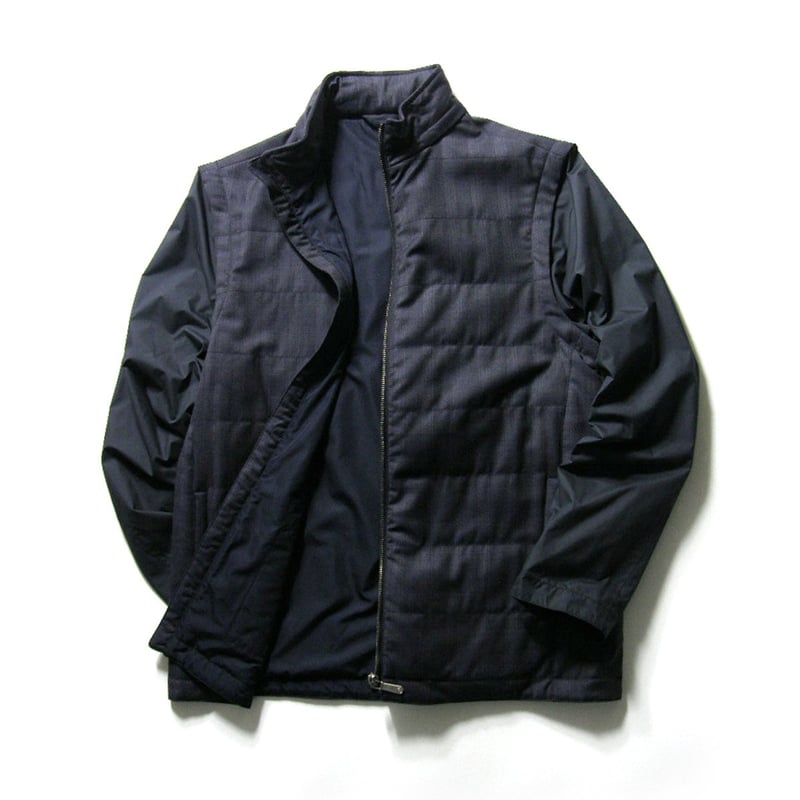 dunhill ／ ダンヒル ベストにもなる 2WAY 中綿 ブルゾン フード付