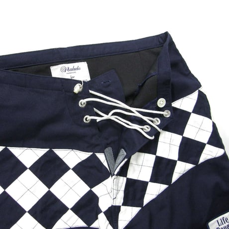 NALUTO TRUNKS × TOMORROWLAND ／ ナルトトランクス × トゥモローランド　山口縫製 サーフトランクス 日本製 ショートパンツ アーガイル ネイビー ｜ 春夏