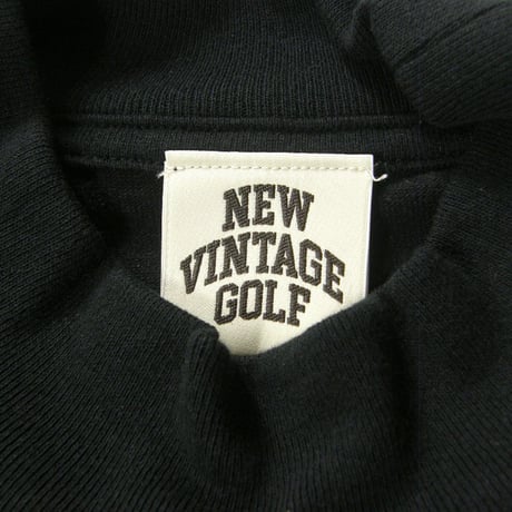 NEW VINTAGE GOLF ／ ニューヴィンテージゴルフ　モックネック Tシャツ 日本製 Embroidery Logo Mock Neck ブラック ｜ オールシーズン　（No.370621）