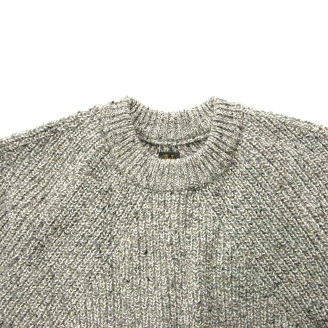 BATONER ／ バトナー　TWEED SIGNATURE CREW NECK アルパカ ウール ニット 日本製 シグネチャー セーター グレー ｜ 秋冬　（No.370368）