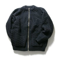 BATONER × SHIPS ／ バトナー × シップス　シェットランドウール ジップカーディガン 日本製 スプレッド アラン ニット アウター ネイビー ｜ 秋冬　（No.370692）