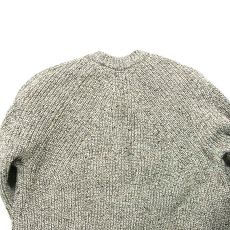 BATONER ／ バトナー　TWEED SIGNATURE CREW NECK アルパカ ウール ニット 日本製 シグネチャー セーター グレー ｜ 秋冬　（No.370368）