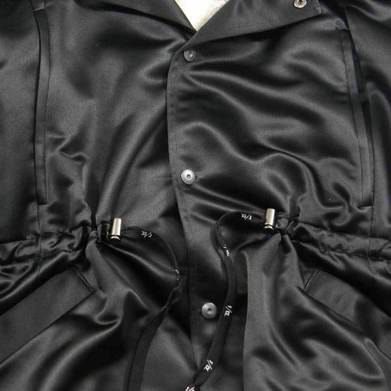F/CE. エフシーイー サテン コーチジャケット ボア ブラック