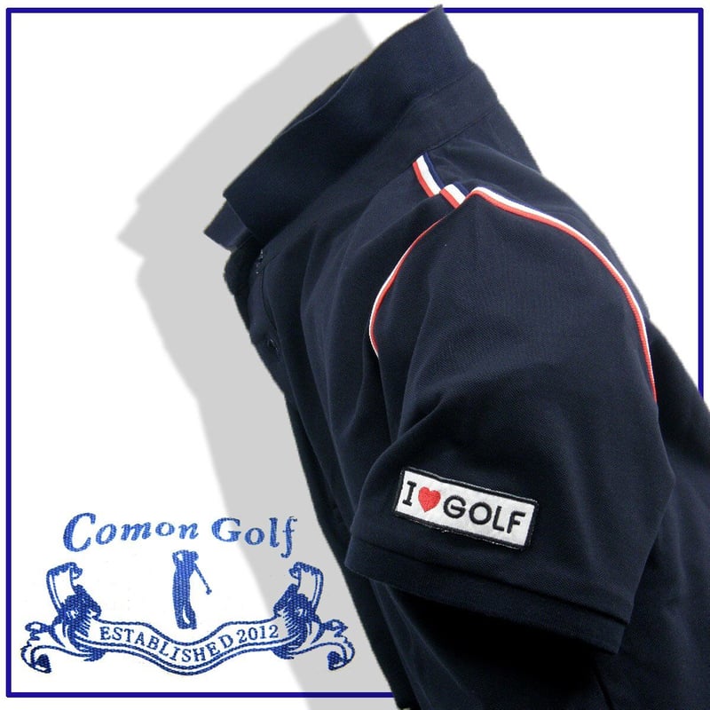 COMON GOLF / コモンゴルフ ストレッチ 半袖 ポロシャツ トリコロール