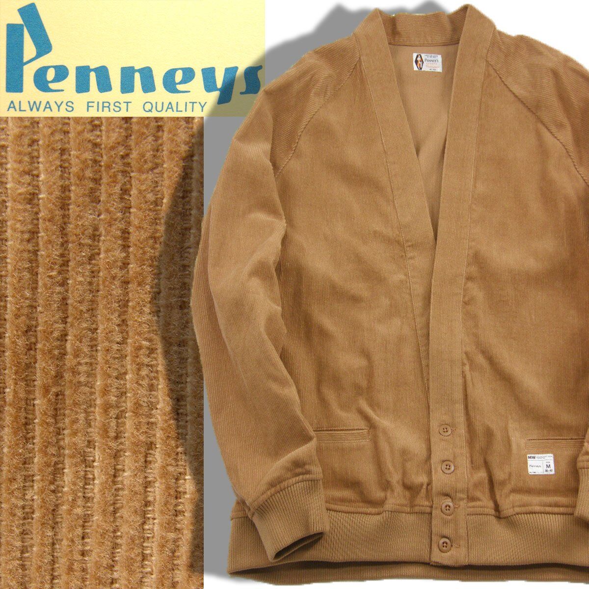 PENNEY'S ペニーズ　コーデュロイ アウター カーディガン 60s L PENNEYS / ペニーズ コーデュロイ カーディガン ブルゾン