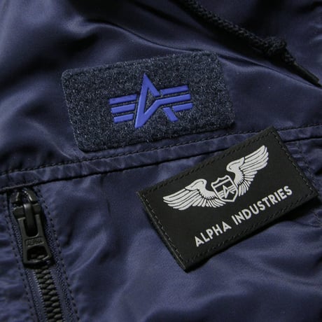 ALPHA INDUSTRIES × THERMOLITE ／ アルファインダストリーズ × サーモライト　中綿ジャケット フード 取り外し可能 ネイビー ｜ 秋冬　（No.370593）